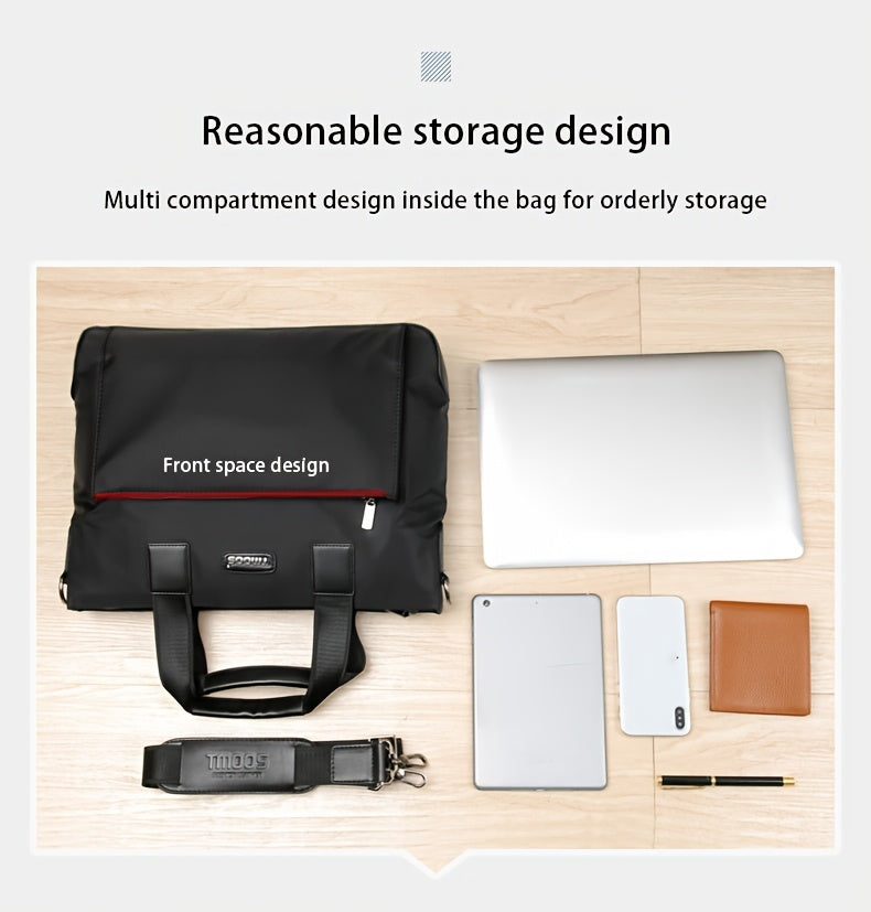 Unisex double shoulder strap design square bag Crossbady bag travel texture Oxford fabric casual crossbody bag multi compartment large capacity anti-theft shoulder bag workplace commuting briefcase