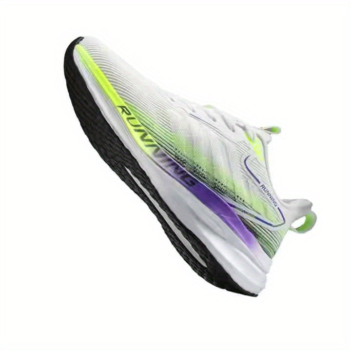 Men's Trendy Woven Knit Breathable Running Shoes, Comfy Non Slip Lace Up Soft Sole Sneakers for Men's Outdoor Activities