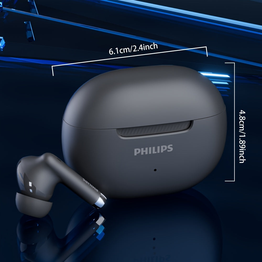 For PHILIPS Wireless Earbuds with ENC Noise Cancellation, Tap Controls & Rechargeable Battery, 6-hour playback time, 16 hour charging case.TAT2020, Earbuds Wireless, Travel Headphones, Office Headphones, Compact Earbuds, Mode