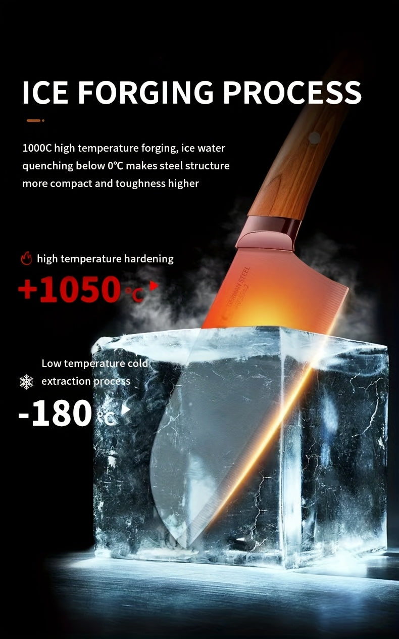 High Quality Stainless Steel Knife Kitchen Utensil Set, Multifunctional Chef Knife, Fruit Knife, Japanese Chef Knife, Meat Cutting Knife, Bread Knife, Cooking Chef Knife Set, Suitable for Restaurants, Family Travel, Outdoor C