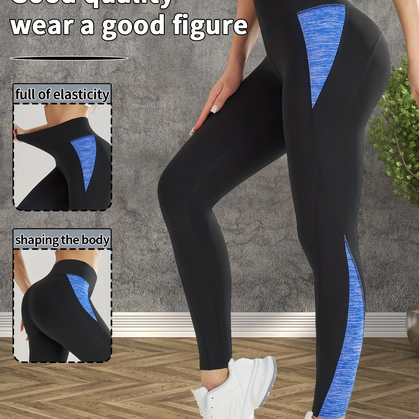 Women's High-Waisted Yoga Leggings - Butt-Lifting Tummy Control Workout Pants with Full Elasticity, Sweat Absorbent Breathable Fabric, Contrast Color Design for Gym Running Yoga & Casual Wear, Yoga Pants, Shapewear Included,