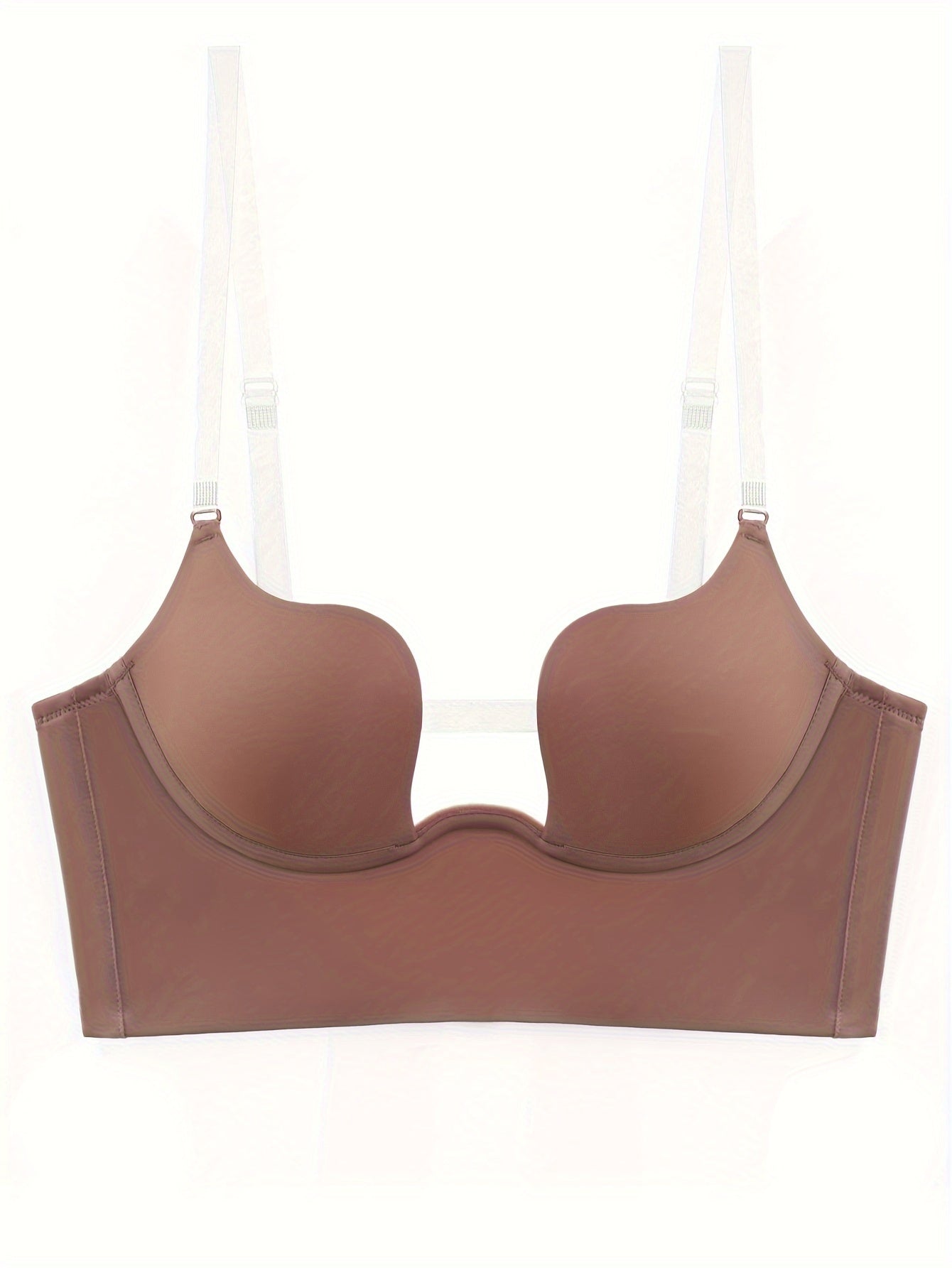 Hollow Out Scoop Bra, Comfy Push Up Stretch T-Shirt Bra, Women's Lingerie & Underwear