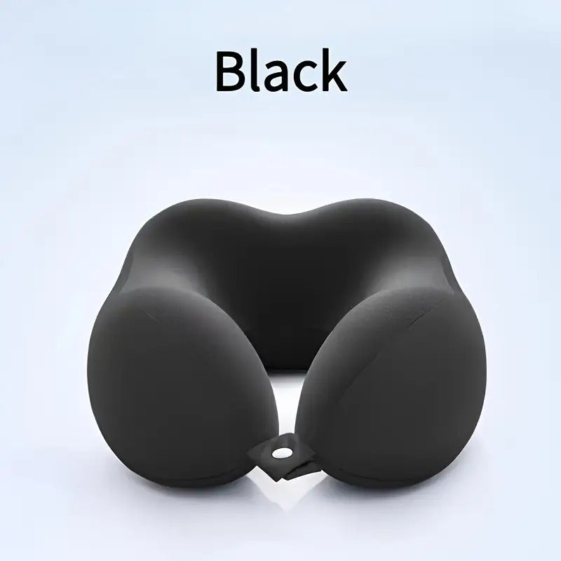 U-Shaped Neck Pillow for Travel & Office - Ergonomic Design, Medium Soft, Machine Washable, Black, Neck Pillow for Travel, Office Napping, and Relaxation, Relaxation Accessory, Modern Pillow, Comfortable Fit, Relaxation, Neck