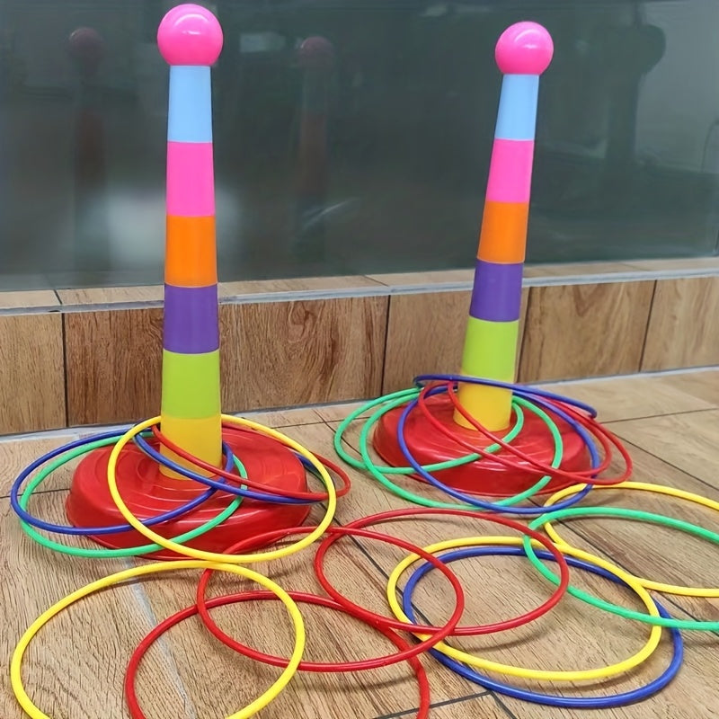 14pcs set/23pcs fun hoop game set, outdoor toy, parent-child interactive throwing ring game props with colorful rings - perfect for kindergarten, family gatherings, parties, and competitions. Great as Halloween or Christmas g