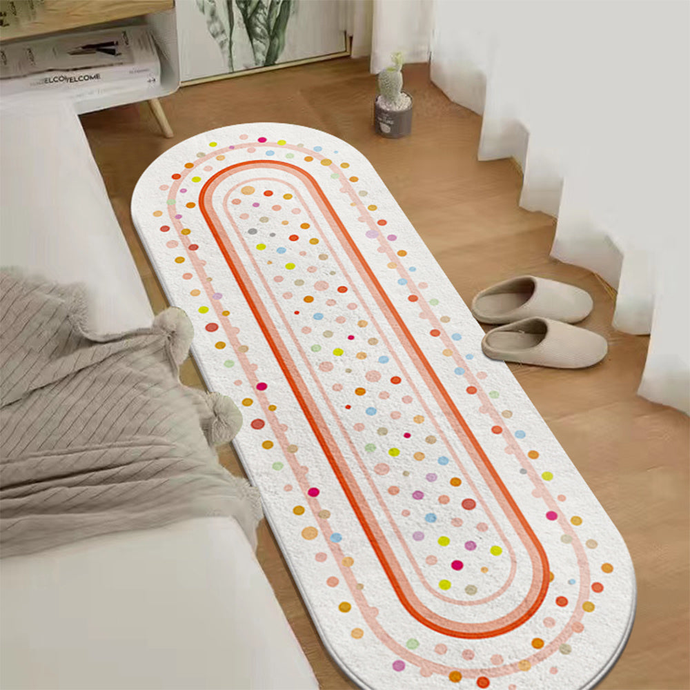 Upgrade Your Bedroom with a Soft and Stylish Oval Long Strip Bedside Mat - Imitation Cashmere Thickened Floor Mat