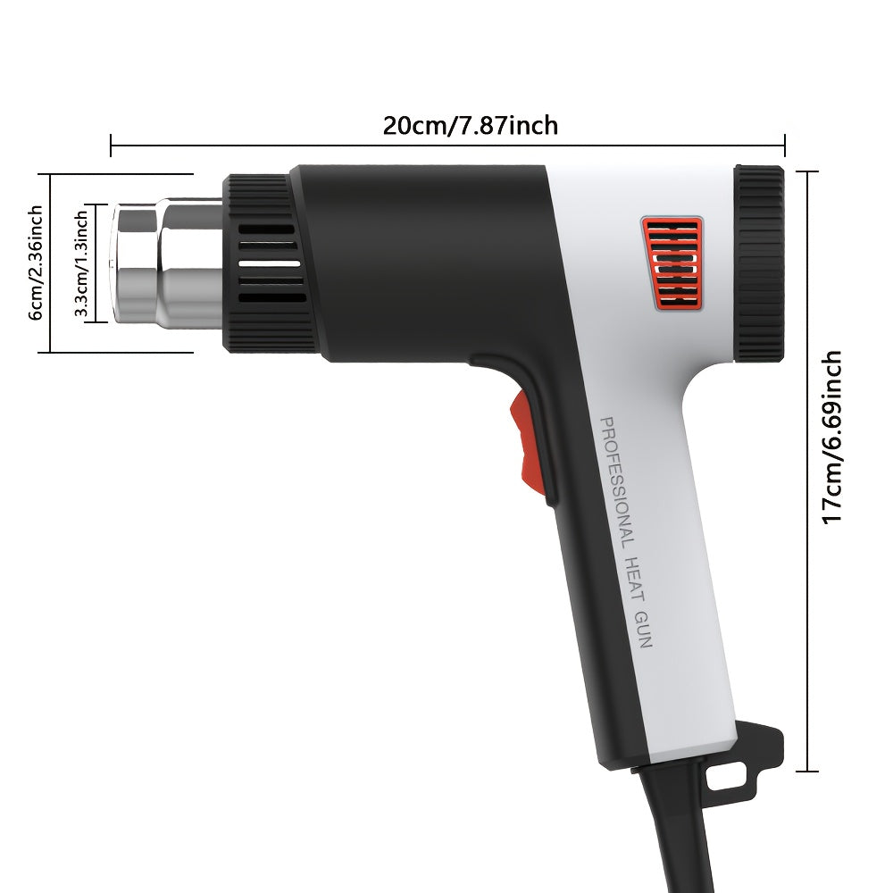 2000W Electric Heat Gun for Car Film Application, Air Dryer & Welding - Compact Packaging, Mini Heat Gun Cordless, Heat Gun with Battery Included, Portable Heat Gun, Hot Air Heat Gun Resin, Heat Gun for Craft, Lightweight Too