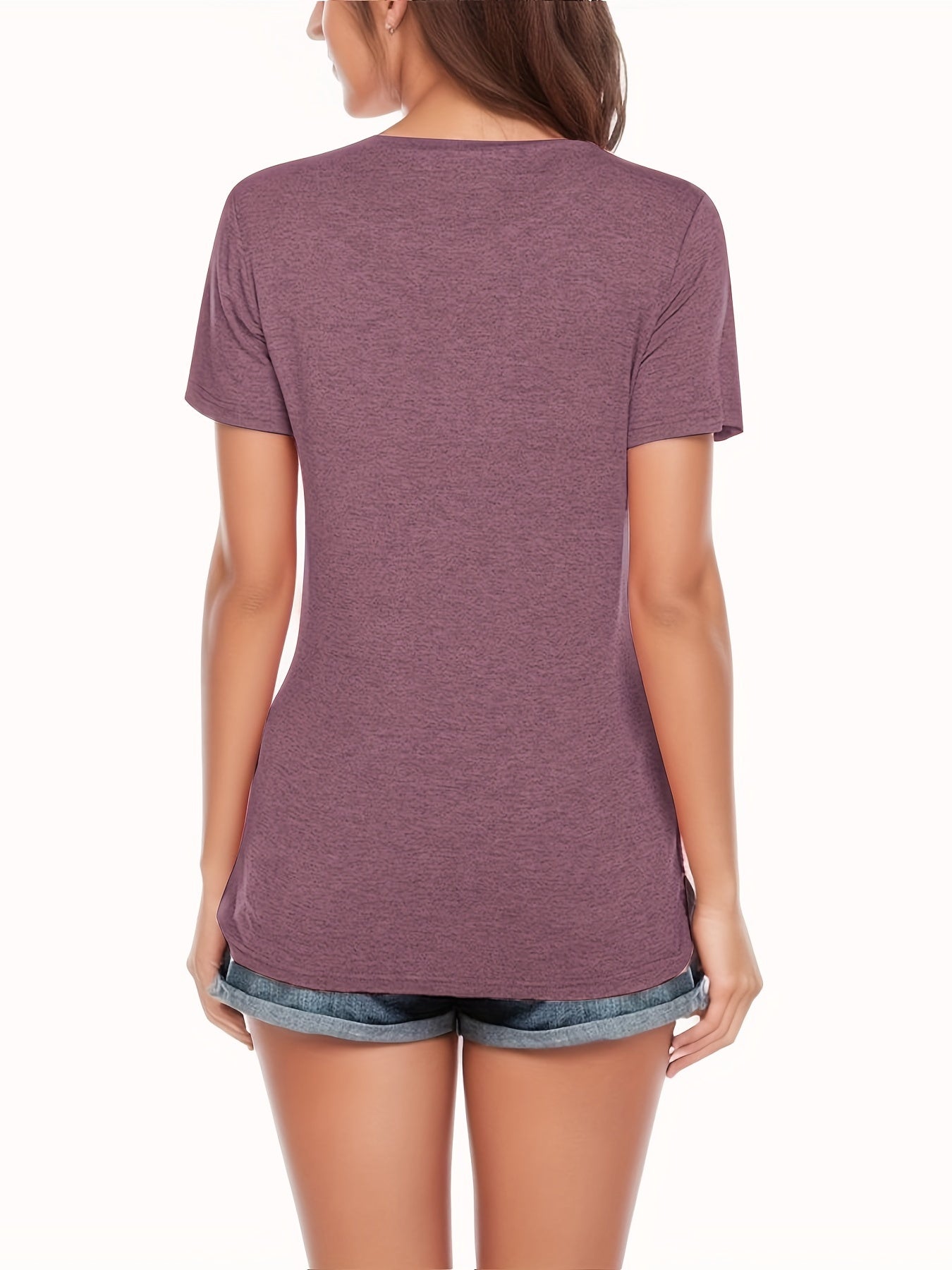 Women's Maternity Nursing T-shirt, Casual Mid Stretch Breathable Breastfeeding Pregnancy Top For Outdoor
