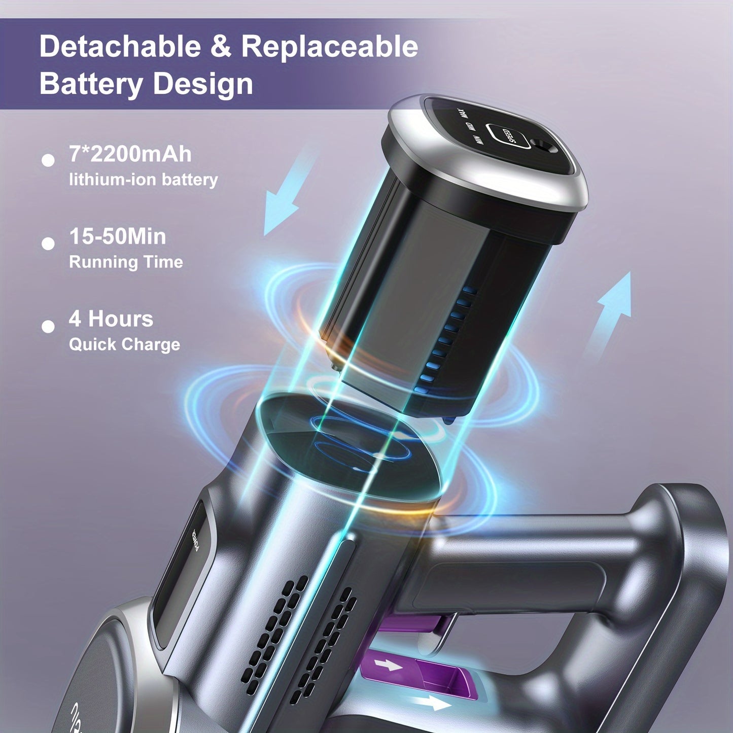 Lubluelu Free-Standing Vacuum Cleaner 26KPa, Powerful Lightweight Cordless 6in 1 Stick Vacuum Cleaner, for Carpet Floor Pet Hair, Vacuum Cleaner for Home, Cordless Vacuum Cleaner High Suction, Vacuum Cleaner Cordless, Vacuum