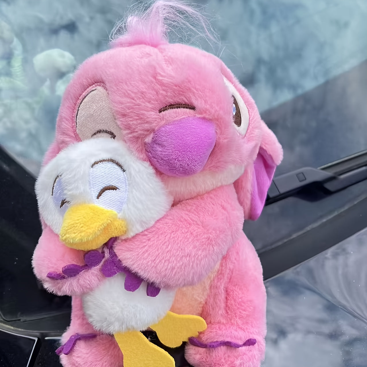 Stitch & Duck Plush Toy - Official Stitch Hugging Duck, Soft Blue Stitch Plush with Expressive Eyes, Birthday & Valentine's Gift for Fans, Cute Bedroom or Office Decor, Valentine Present, Playful Design, Huggable Plushie, Stu