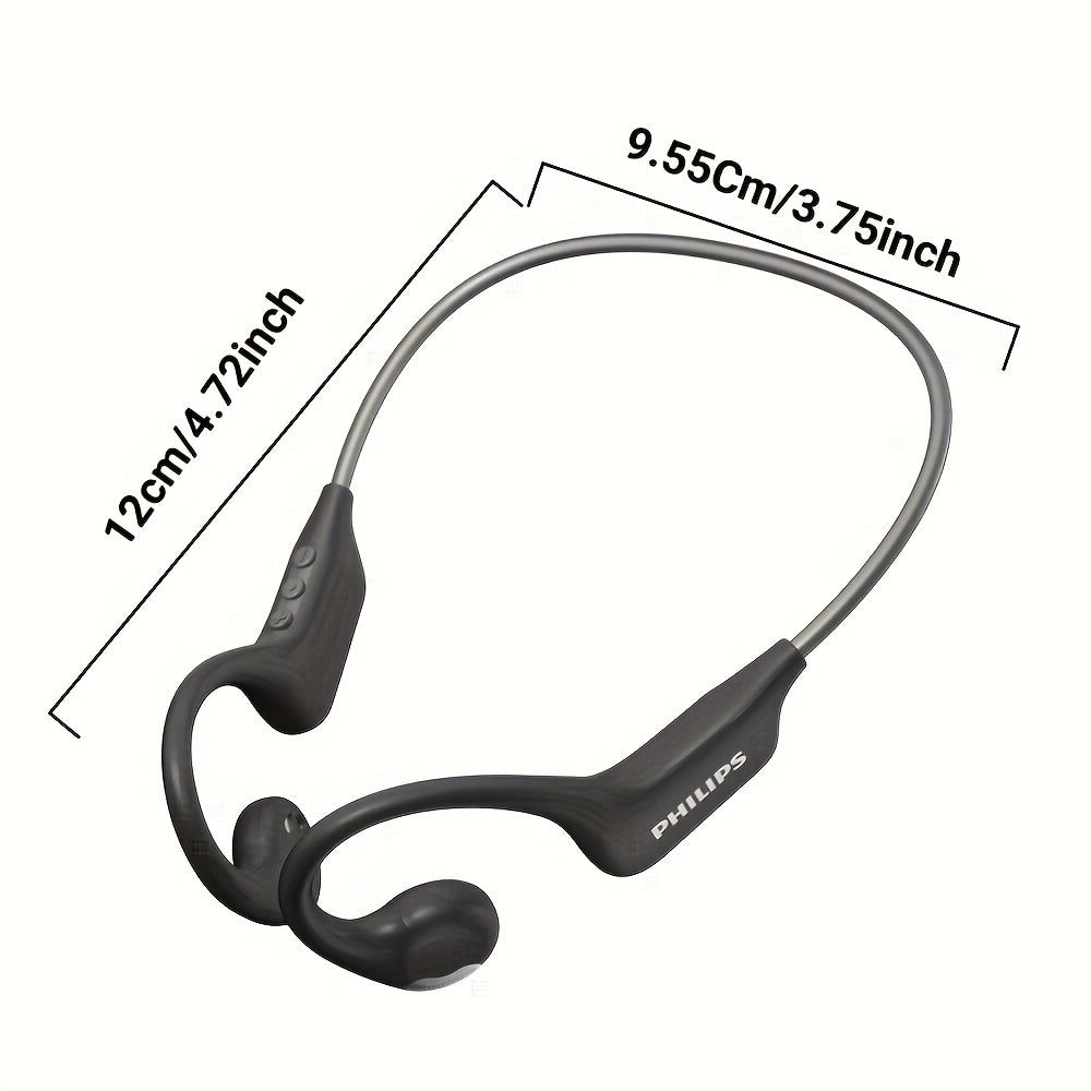 For Philips BT5.3 Wireless Headphones - Sporty Open-Back Design with Built-in Microphones, Neck Strap, Stereo Sound, USB-C Charging, Lightweight & Durable for Running, Gym, Workouts - Model TAA1708, Workout Headphones, Gym Ea