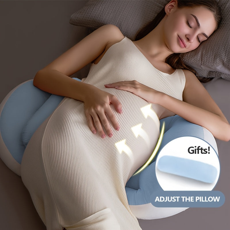 Ergonomic Maternity Pillow for Side Sleepers - U-Shaped Pregnancy Support Cushion with Lumbar Protection, Soft Polyester Fill for Comfortable Belly & Back Relief, Ideal for Pregnancy Care, Christmas