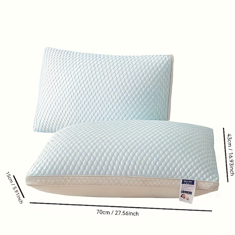 2pcs Cooling Breathable Cold Doudu Ice Pillows for Neck Support - Ergonomic Design, 100% Polyester, All-Season Use, Hand Wash Only, Home & Hotel Bedding Essentials, Neck Pillow for Sleeping, Sleek Pillow Design, Polyester Fil