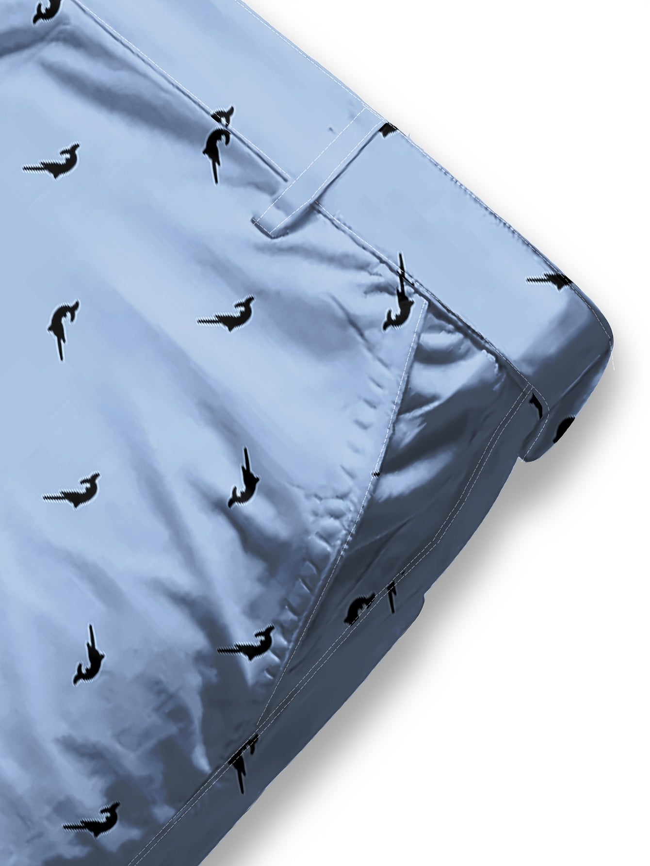 Calça social slim fit para homem para o verão, com estampado digital 3D, detalhe de botão, tecido sem elasticidade - Azul claro, cintura com botões, corte confortável para looks casuais, estilo descontraído, detalhe de botão elegante, roupa durável.