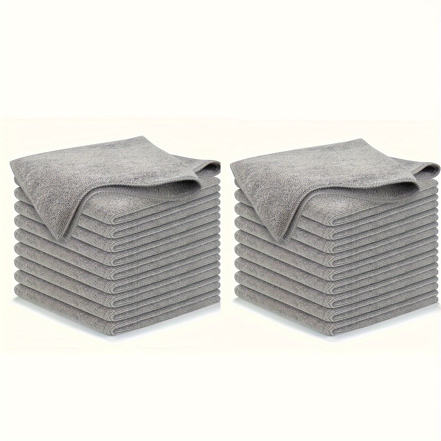 5/10/20/50/100pcs Kitchen Towel, Ultra-fine Fiber Light Gray Cleaning Cloth Set, Absorbent, Soft And Stain-removing Cloth, For Cleaning Glass, Cooking Bench, Pot, Bowl, Water Tap, Lampblack Machine