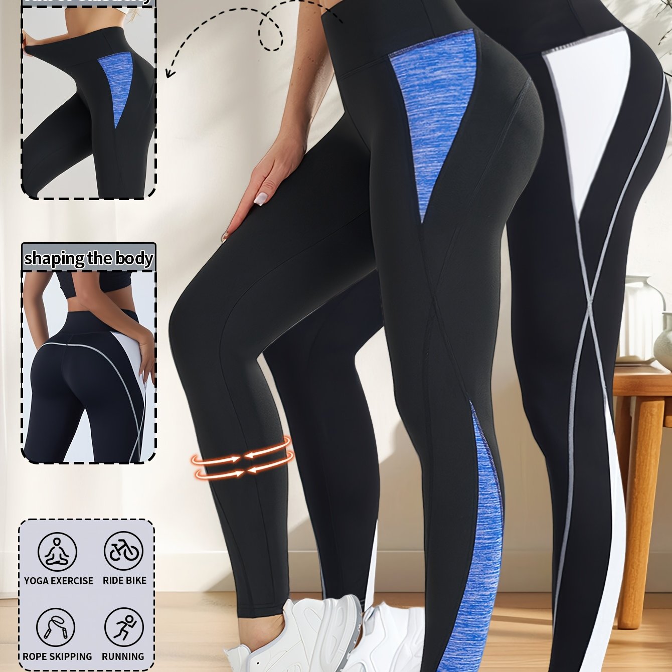 Hot: 2pcs New Women's Fashion Yoga Pants, Elastic Fitness Outdoor Leggings, Tummy Control Butt Lifting Tight Pants, Comfortable Breathable Sweat-Absorbing Shaping Long Pants