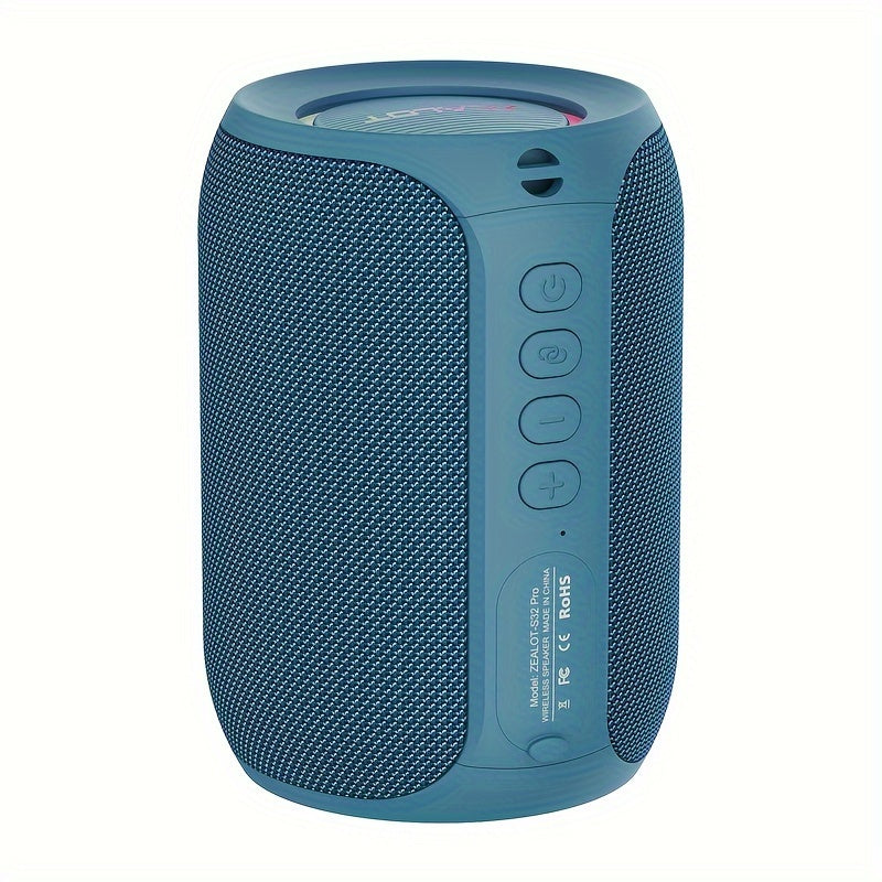 ZEALOT S32Pro 15W Wireless Speaker, Portable Bass, TWS Supports Dual Pairing, 3600mAh Battery, RGB Light, 10 Hours of Gaming Time, Loud Stereo, Charging Cable And Auxiliary Cable, Compatible With Memory Card/usb Insert, Suita