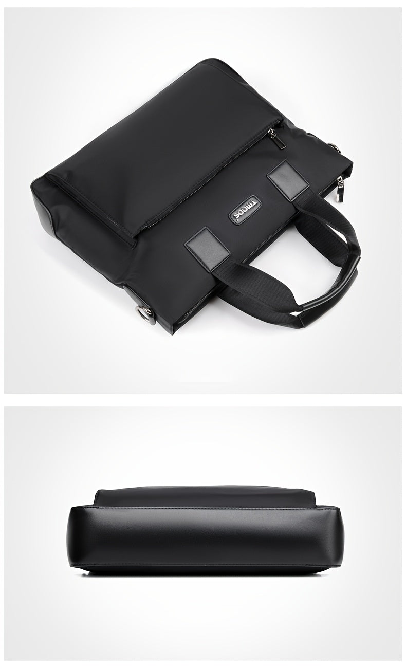 Unisex double shoulder strap design square bag Crossbady bag travel texture Oxford fabric casual crossbody bag multi compartment large capacity anti-theft shoulder bag workplace commuting briefcase