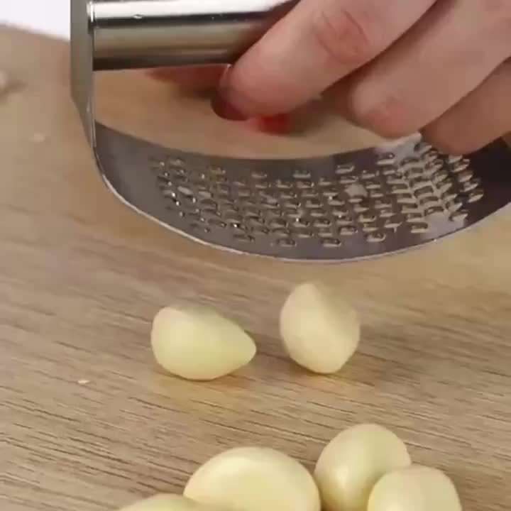 Heavy-Duty Manual Garlic Press & Crusher - 304 Stainless Steel Garlic Grinder with Lever, Adjustable Thickness, Easy-Clean Mincer for Kitchen & Restaurant Use - Garlic Peeler, Crusher (No /Squeeze)