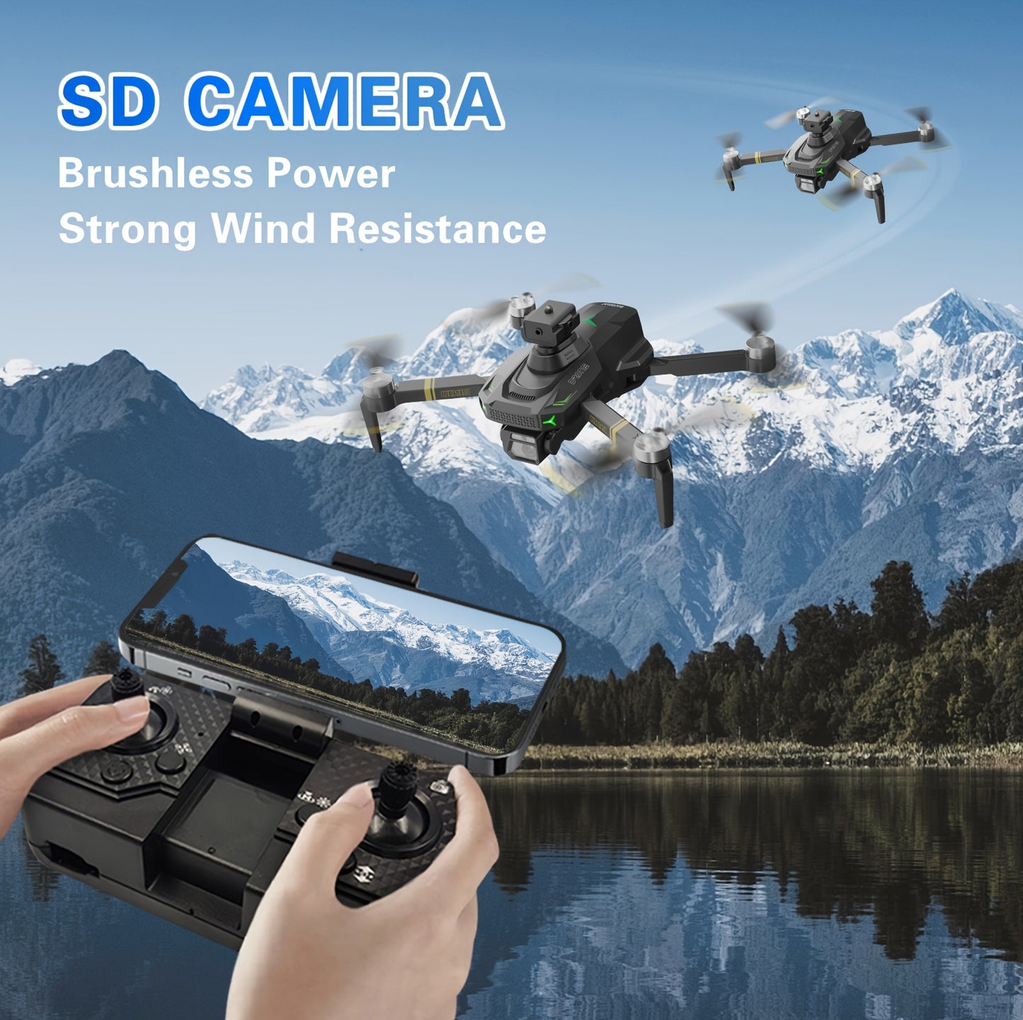 GD95 Quadcopter Drone, Foldable Drone, Drone with 480P Camera, with Gesture Selfie/altitude Hold/one-button Start/with Optical Flow Hovering Function, A Gift for Lovers/family/friends