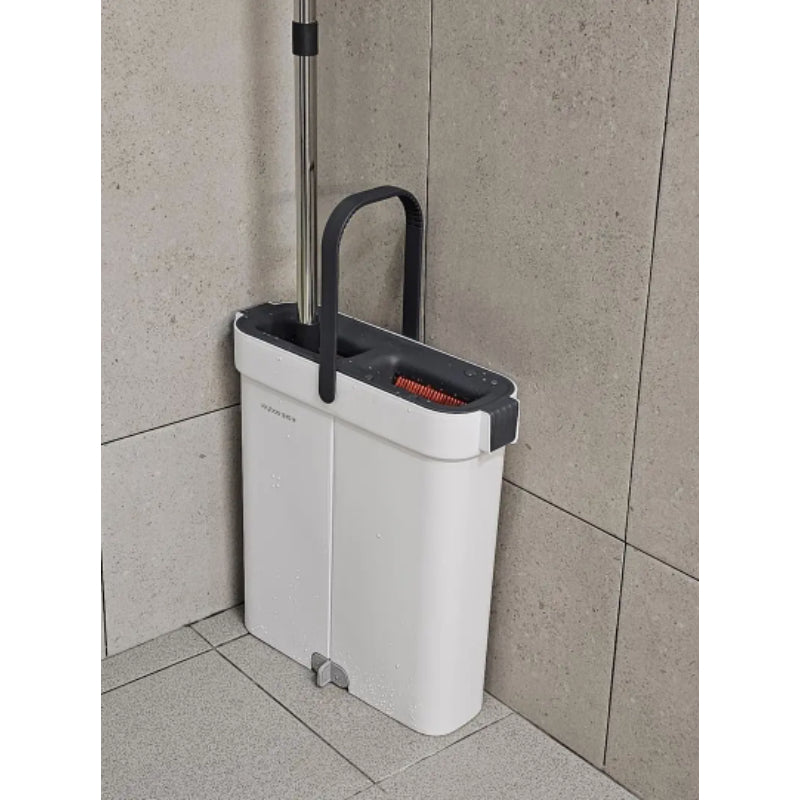 LDQ Heavy-Duty Mop & Bucket Set with 4 Washable Reusable Pads (Compatible with /Mop) - Wet/Dry Floor & Window, Space-Saving Stackable Design, Manual Operation for, Office, Commercial Use - No Required