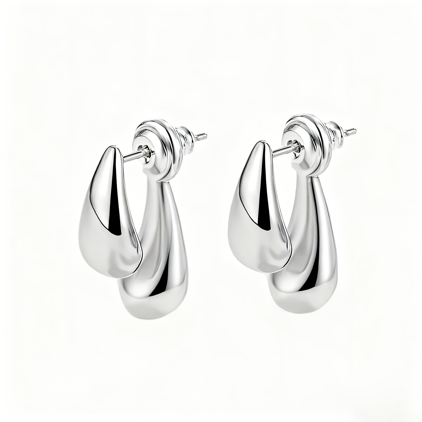 AIVEO Women's Hypoallergenic Stainless Steel KC Golden Plated (KC Golden) Teardrop Earrings - Anti-Fade Sensitive Beige Dainty Studs, Minimalist Elegant Drop Jewelry for Daily Wear, Parties & Sensitive Nose/Piercing, Year-Rou