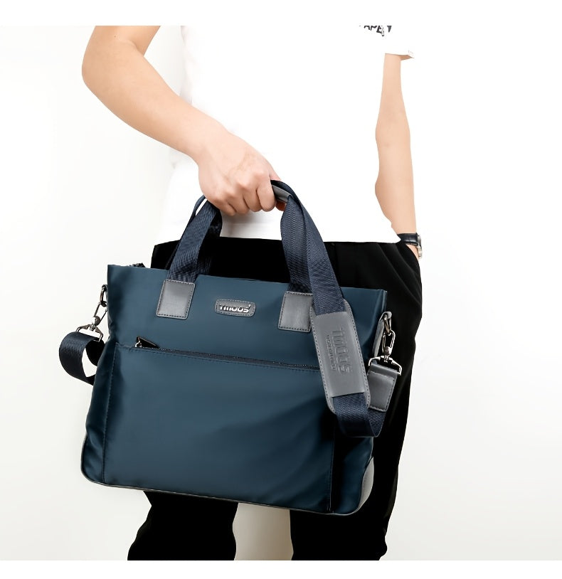 Unisex double shoulder strap design square bag Crossbady bag travel texture Oxford fabric casual crossbody bag multi compartment large capacity anti-theft shoulder bag workplace commuting briefcase