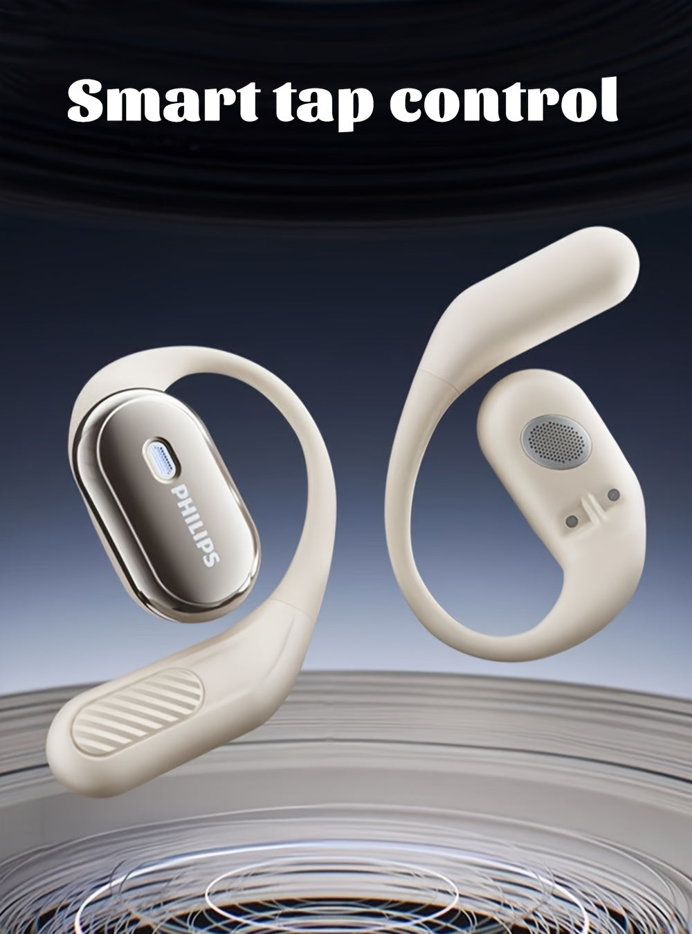 For Philips TAT3759 Over The Ear Wireless Headphones | Premium ENC Noise Cancellation | 500mAh Long-Lasting Battery | 32H Playtime (9H+ Single Earbud Playtime) | Wireless 5.4 | Lightweight ABS Design | Built-in Mic for Calls