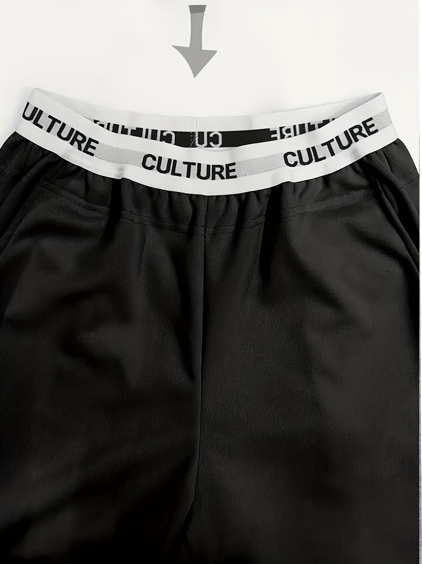 2pcs Women'S High-Waisted Wide-Leg Pants with Heart Letter Print - Casual Loose-Fit Joggers, Solid Color, All-Season Comfort, Pockets, Versatile for Casual Attire