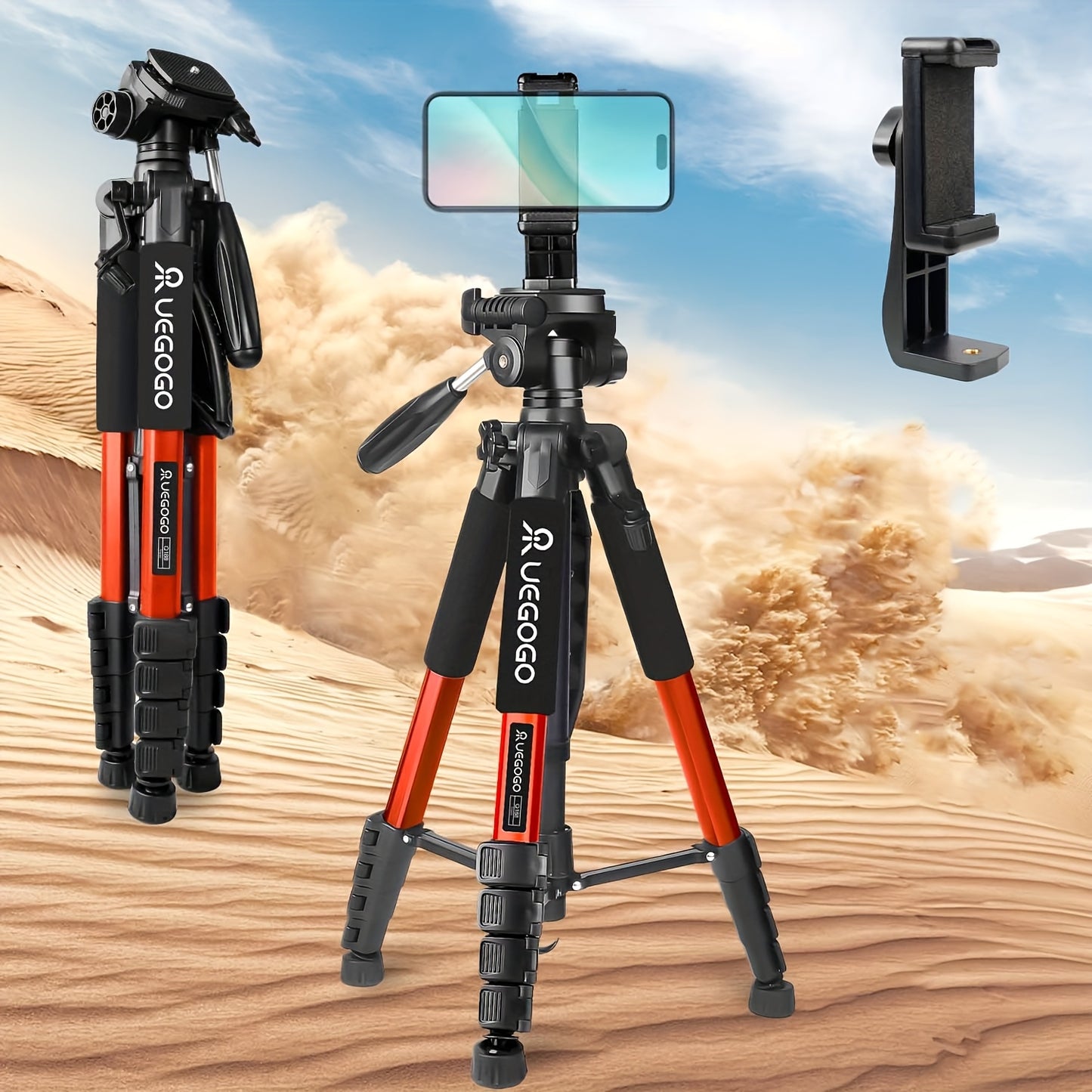 Aluminum Professional 187.96 cm Tripod with 360° Ball Head, Panoramic Shooting, Adjustable Height, Camera Tripod with Carrying Bag for Camera/Ring Light/Projector/Mobile Phone/DSLR