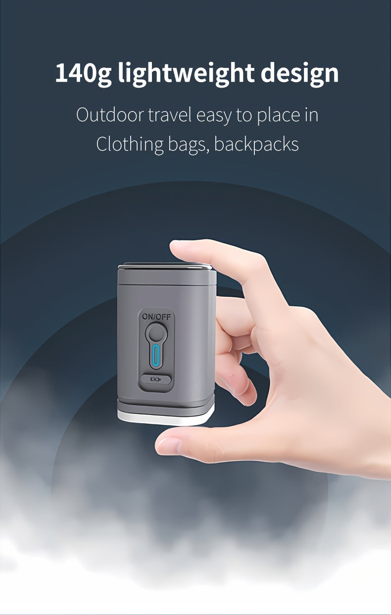 Portable 2-in-1 Cordless Electric Air Pump with Built-in LED Light - Rechargeable Lithium Battery Outdoor Camping Gear for Inflatables, Tents, and Emergency Lighting