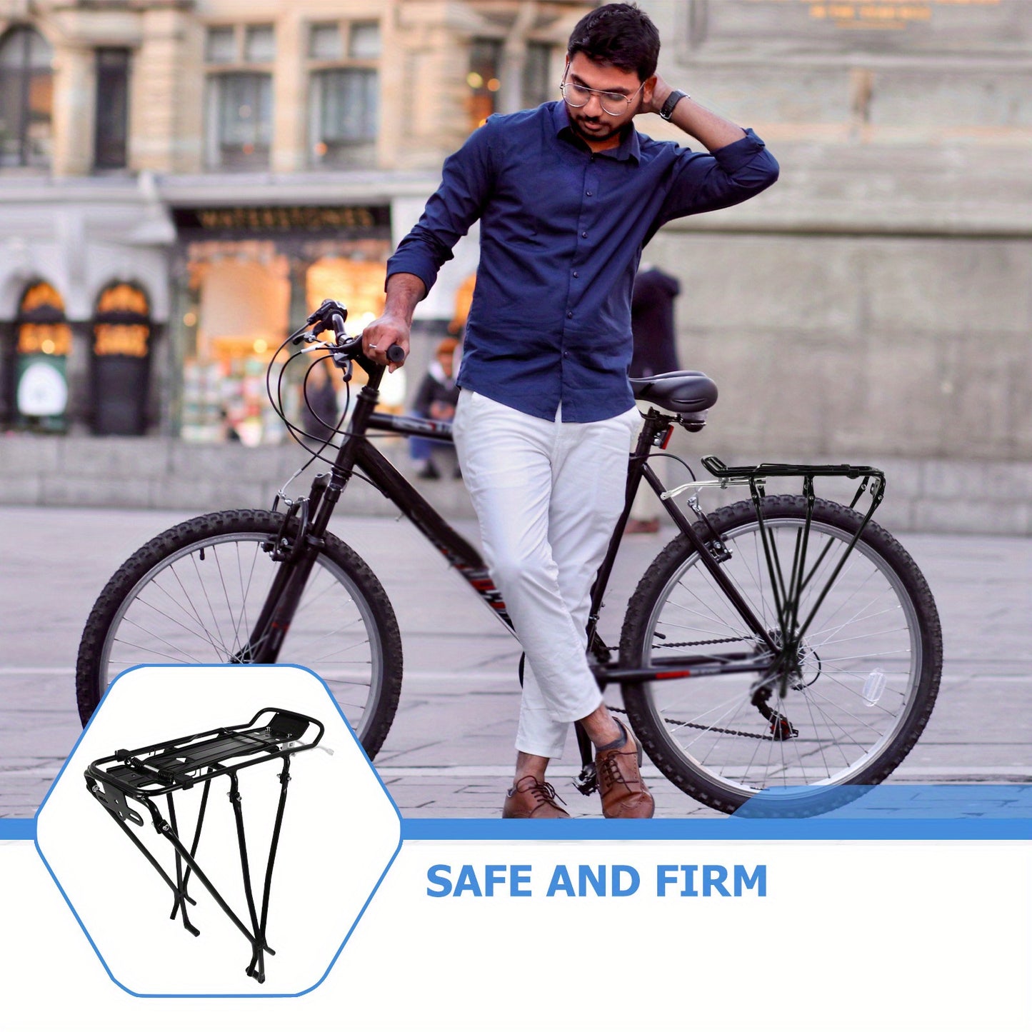 High-Quality Black Stainless Steel Electric Bike Rear Rack - Durable, Rust-Resistant, Easy to Install Carrier Basket for Dirt Bikes and Mountain Bikes, Mountain Bike Rack | Versatile Bike Rack | Stainless Steel Rack