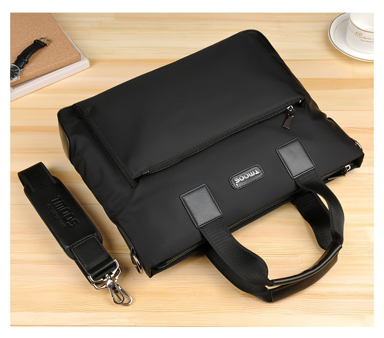 Unisex double shoulder strap design square bag Crossbady bag travel texture Oxford fabric casual crossbody bag multi compartment large capacity anti-theft shoulder bag workplace commuting briefcase