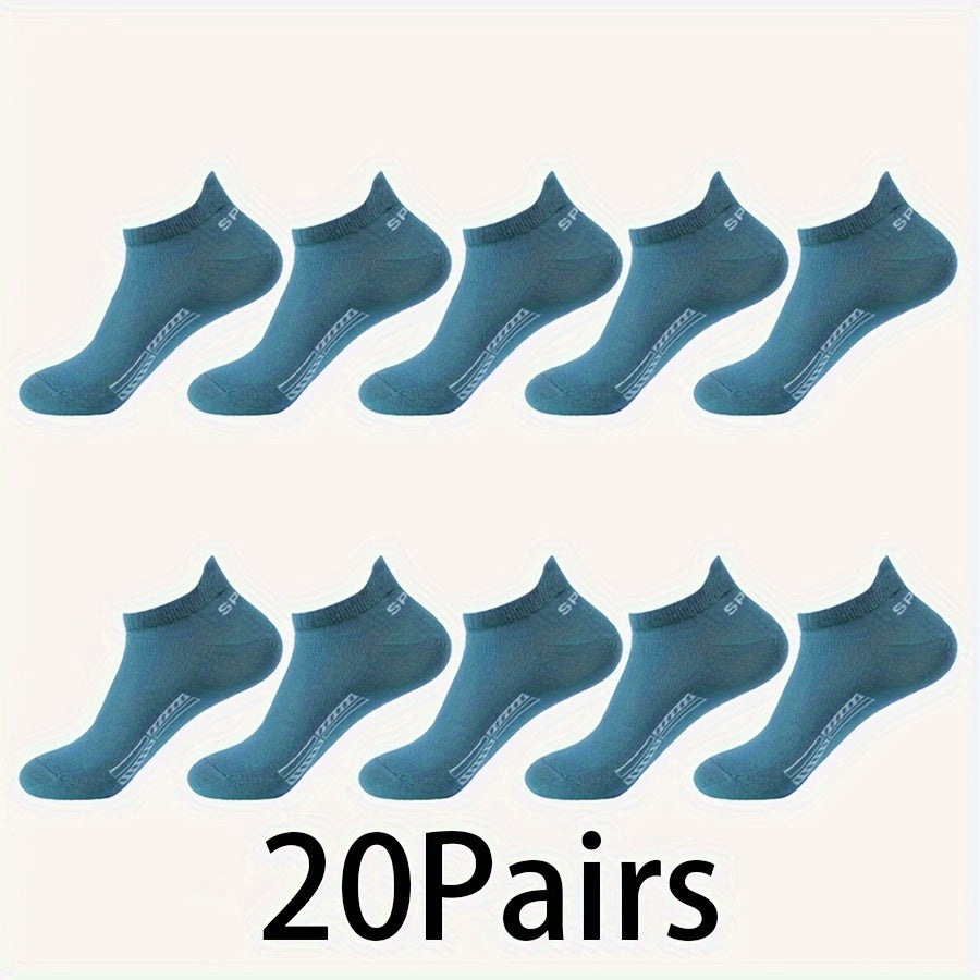 10 Pairs of Unisex No-Show Socks, Combed Cotton Breathable Mesh Casual Athletic Crew, Socks for Work, High Quality Socks for Men, Plus Size Mens Socks, Grippe Socks, Working Socks for Men, Casual Attire, Work Socks, Minimalis