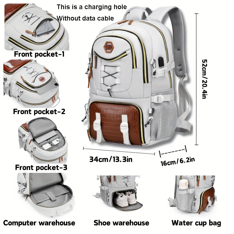 WEIXIER New Multifunctional Men's Fashion Backpack for Short Trips, Business Travel Bag with Multiple Pockets and Large Capacity, Laptop-Friendly, Stylish Casual Shoulder Bag, Commuter Bag, Overnight Stay Bag, Perfect for Stu