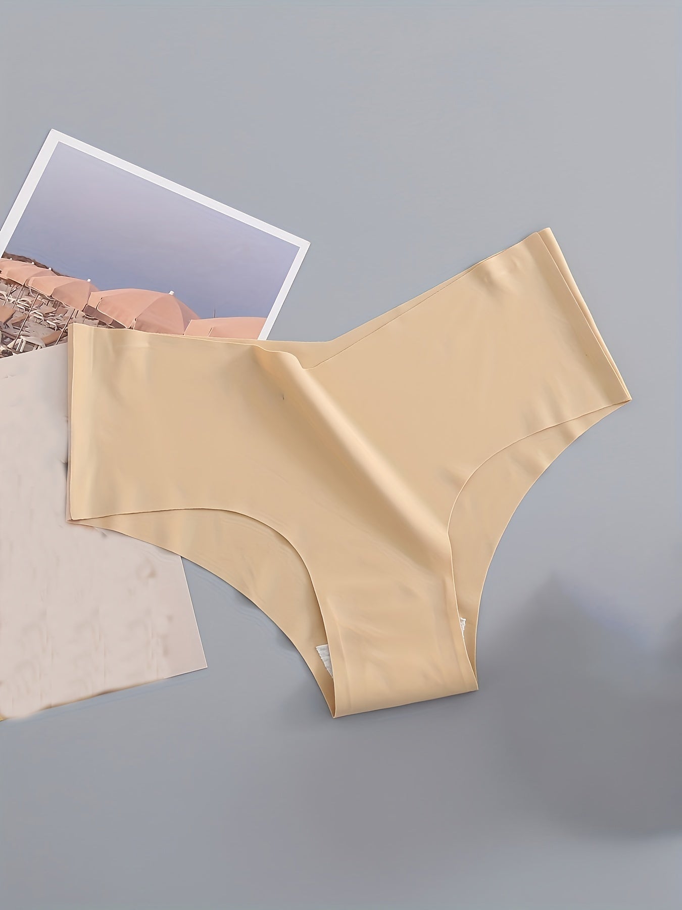 4 Pack Seamless Panties, Sporty & Comfy Solid Brief Panties, Women's Lingerie & Underwear