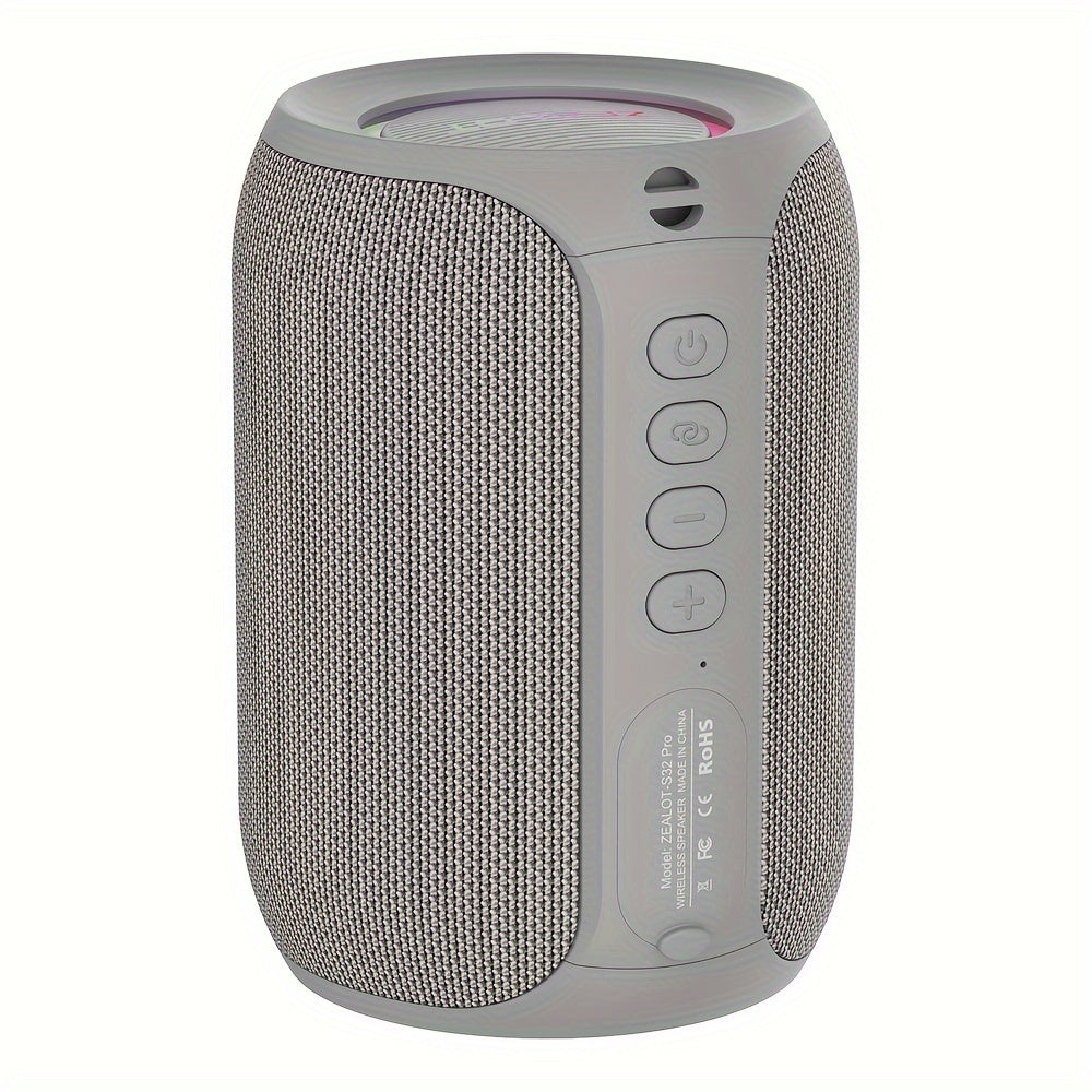 ZEALOT S32Pro 15W Wireless Speaker, Portable Bass, TWS Supports Dual Pairing, 3600mAh Battery, RGB Light, 10 Hours of Gaming Time, Loud Stereo, Charging Cable And Auxiliary Cable, Compatible With Memory Card/usb Insert, Suita