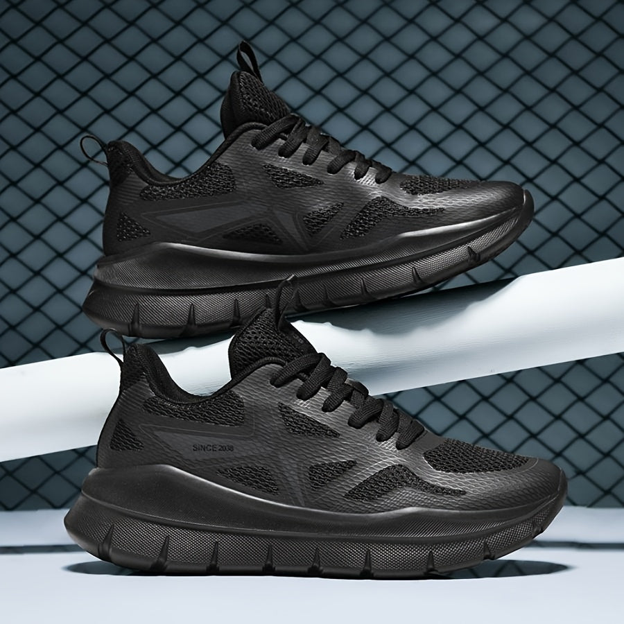 Unisex Sports Road Running Shoes, Casual Breathable Lightweight Low Top Sneakers with Thick Sole for All Seasons, Comfortable Durable Fashion Athletic Shoes for Hiking & Outdoor Activities - Lace-Up Closure