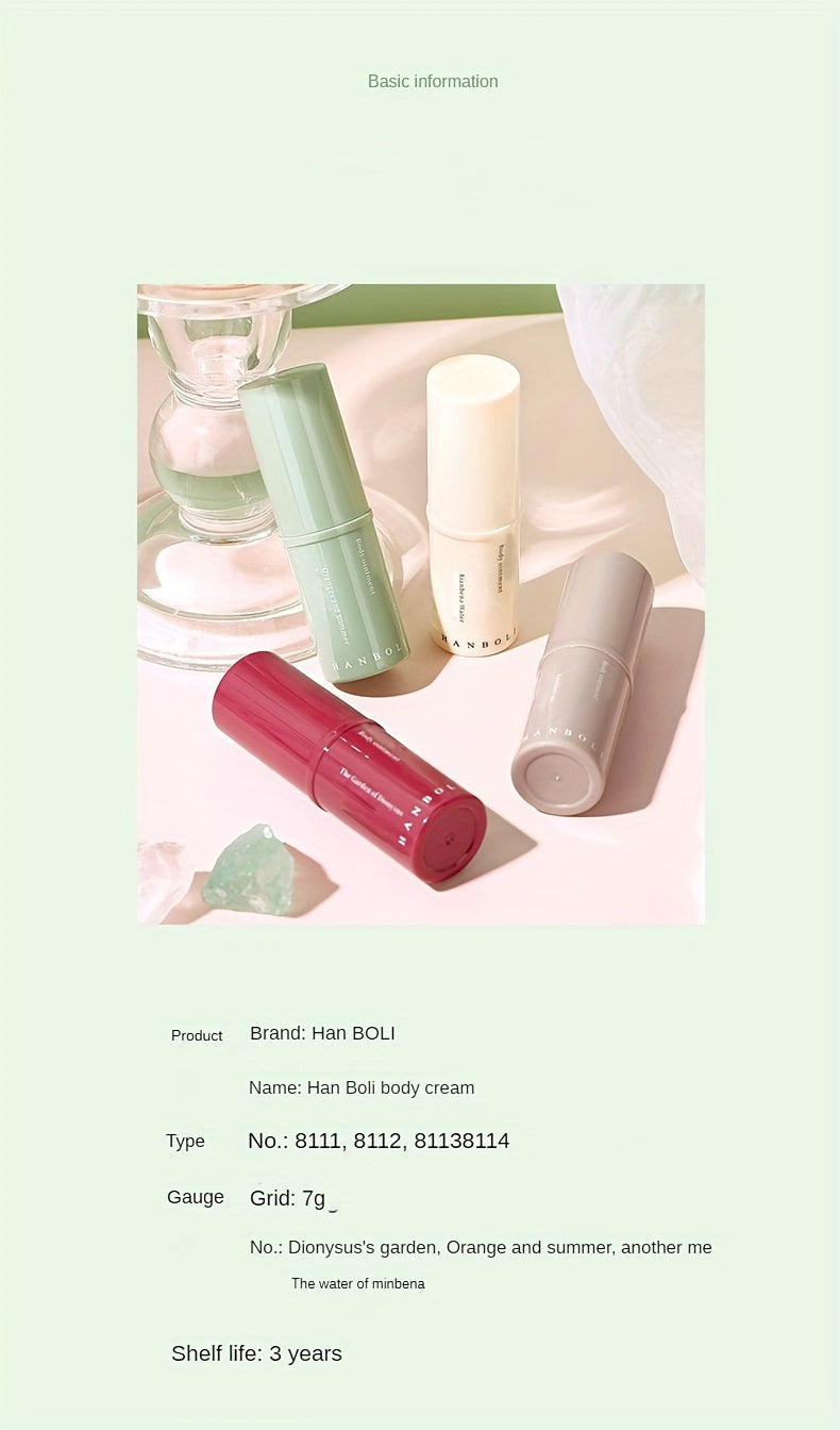 Hanboli Herbal Scented Alcohol-Free Solid Stick Perfume for Adults - Floral Fragrance Note, Fresh Body Cream, Portable & Elegant - Perfect Gift for Girls