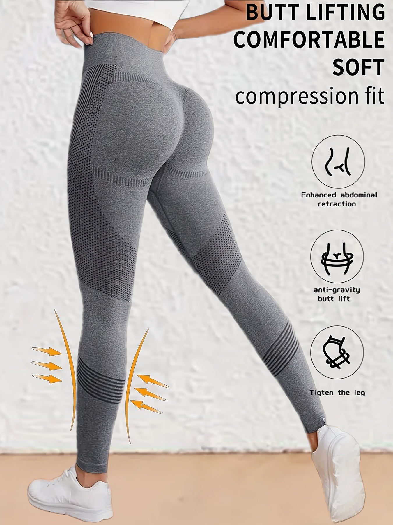 Women'S High-Waist Seamless Yoga Pants - Stretchy, Quick-Dry, and Comfortable for Workouts, Running, and Casual Wear, Featuring Peach Lift Design, Solid Color, High Waist Design, Running Pant