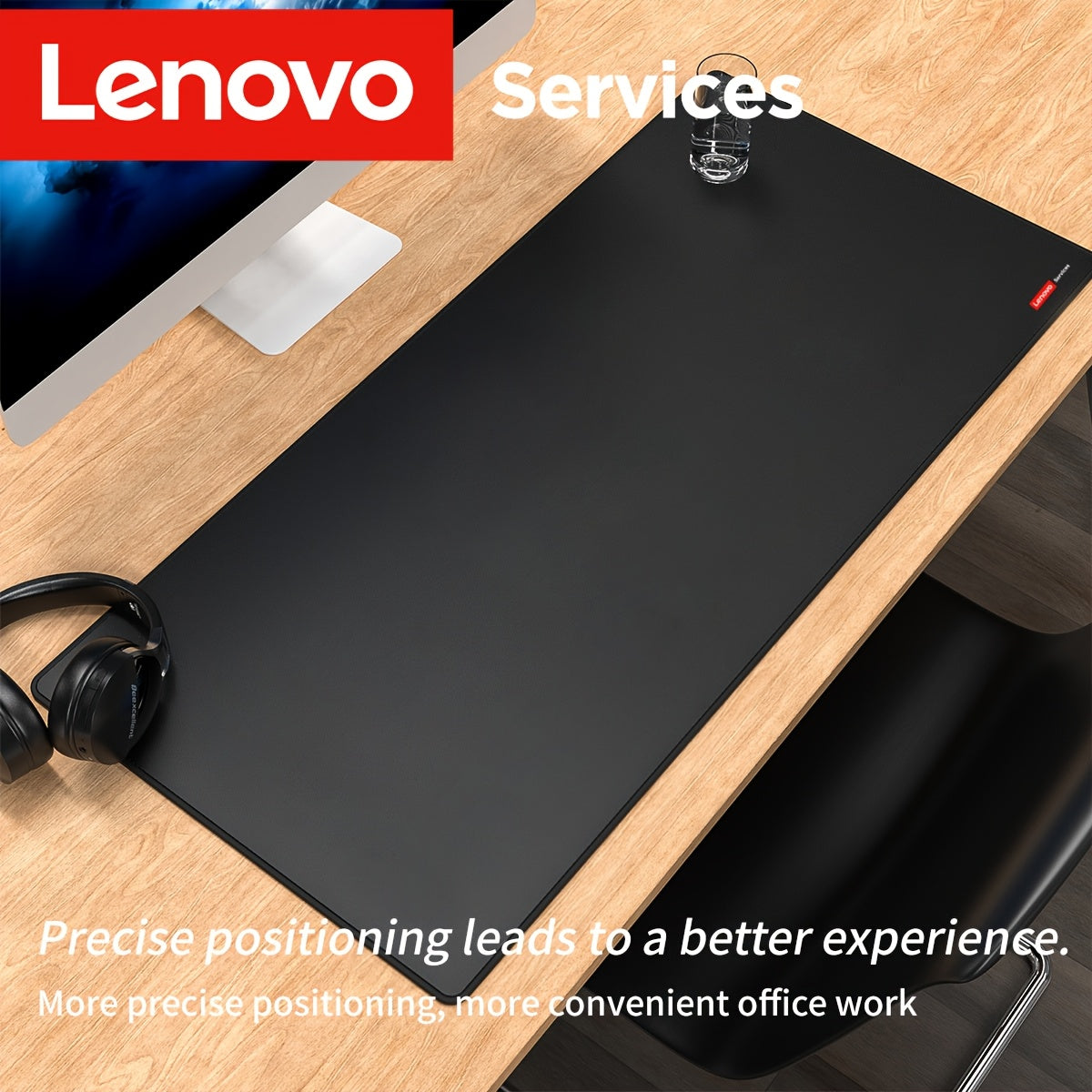 Lenovo Large Non-Slip Mouse Pad - Extra Thick Gaming & Office Desk Mat with Anti-Slip Base, Precision Locked Edges, Heavy Duty Rubber backing, Compatible with PC, Laptop, Desktop Computers - Ideal for Gamers and Professionals
