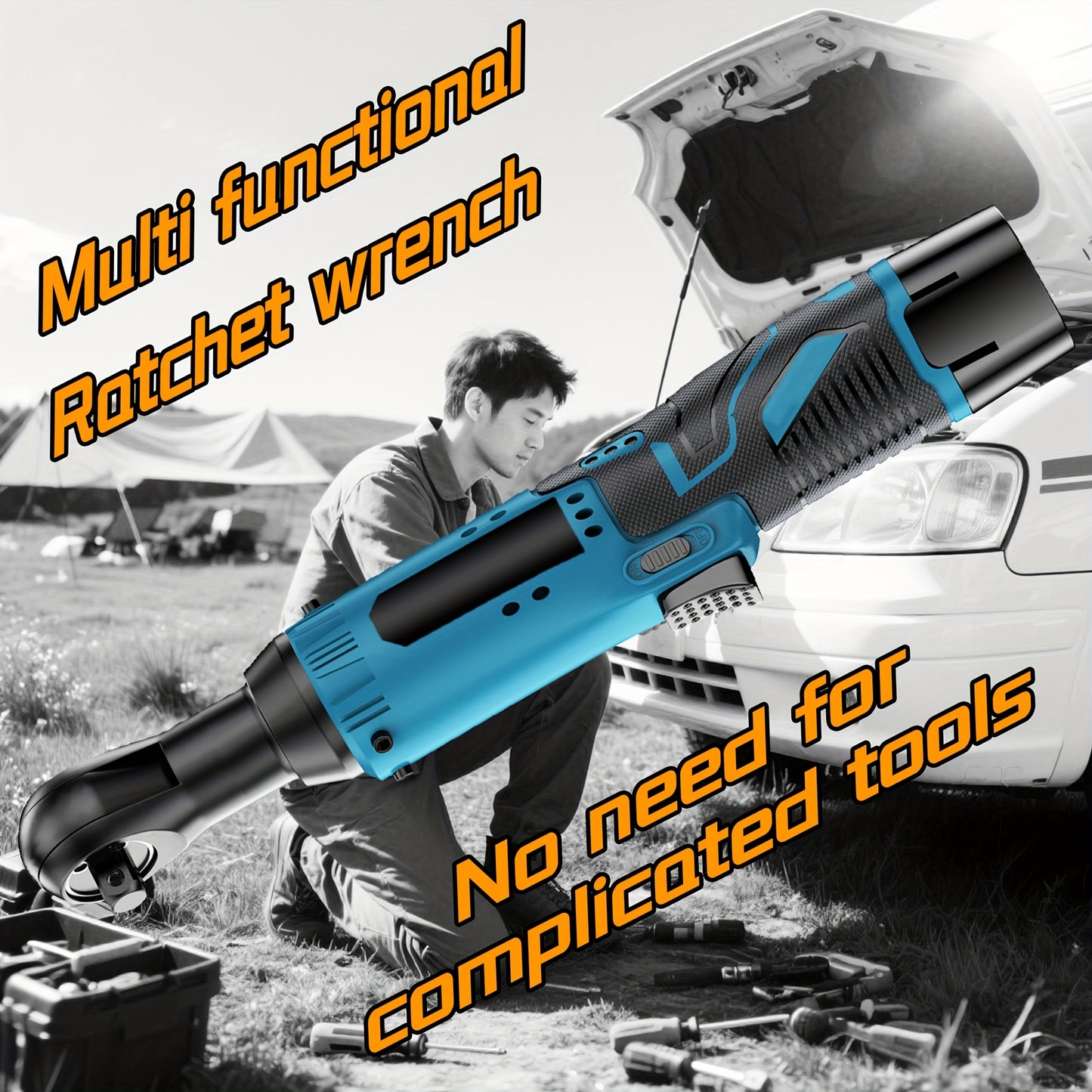 2025 New Electric Wrench, Portable Ratchet Wrench, Automotive Maintenance Angle Crane Installation Tool, Effort-Saving Quick-Release Wrench for Home Renovation, Ergonomic Socket Design, Featuring Adjustable Speed Trigger, Ide