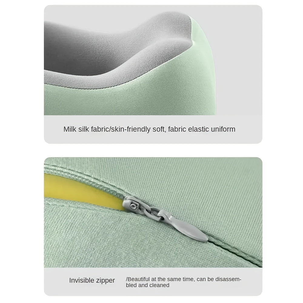 Ergonomic U-Shaped Neck Pillow with Storage Bag - Memory Foam Travel & Office Support, Removable & Machine-Washable Cover, Lightweight Portable Cervical Pillow for Airplane, Car, Bed - Compression-Fit Design for s (No Power R