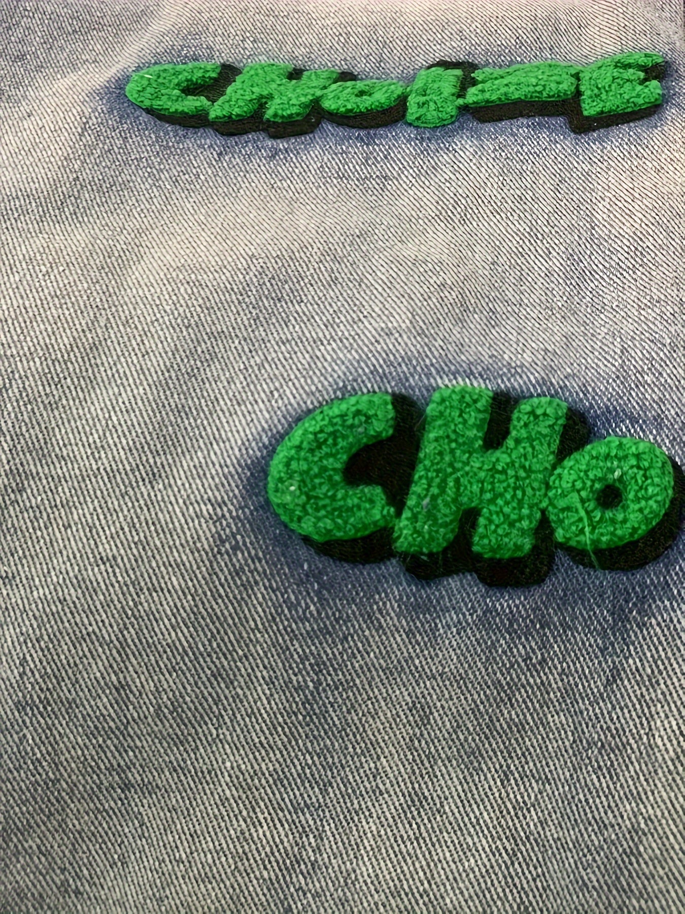 Embroidery Cotton Baggy Jeans, Men's Casual Creative Street Style Denim Pants For Spring Summer
