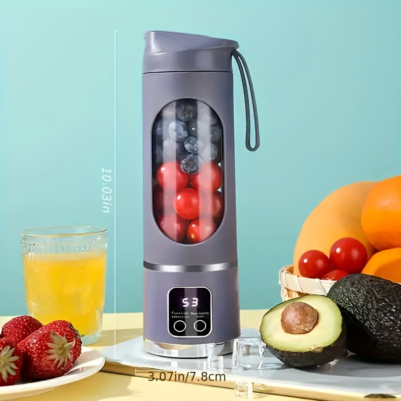 Portable USB Blender & Juicer - Easy to Clean, Simple to Use, Perfect for Fruits, Vegetables, Smoothies with Digital Display Screen - Ideal for Home, Office, Camping, Travel, and Gifts