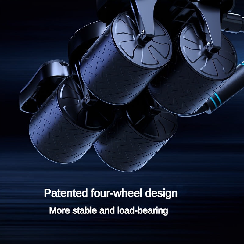 A Silent Rebound Abdominal Wheel with Four Wheels, Perfect for Home Workouts And Abdominal Compression, Ideal for Core Training, Made of ABS Material, a Great Gift for Christmas And New Year.