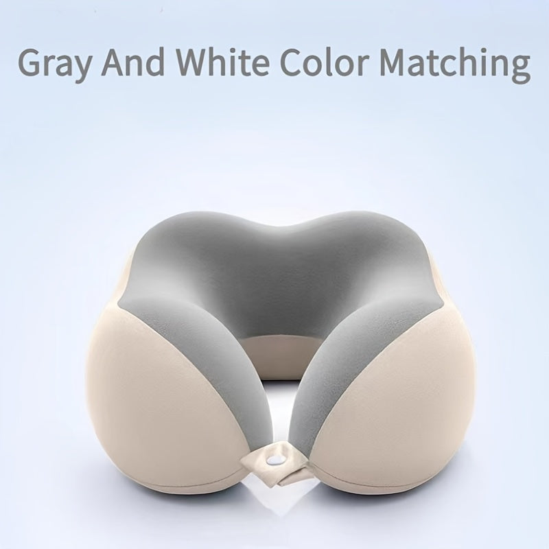 U-Shaped Neck Pillow for Travel & Office - Ergonomic Design, Medium Soft, Machine Washable, Black, Neck Pillow for Travel, Office Napping, and Relaxation, Relaxation Accessory, Modern Pillow, Comfortable Fit, Relaxation, Neck