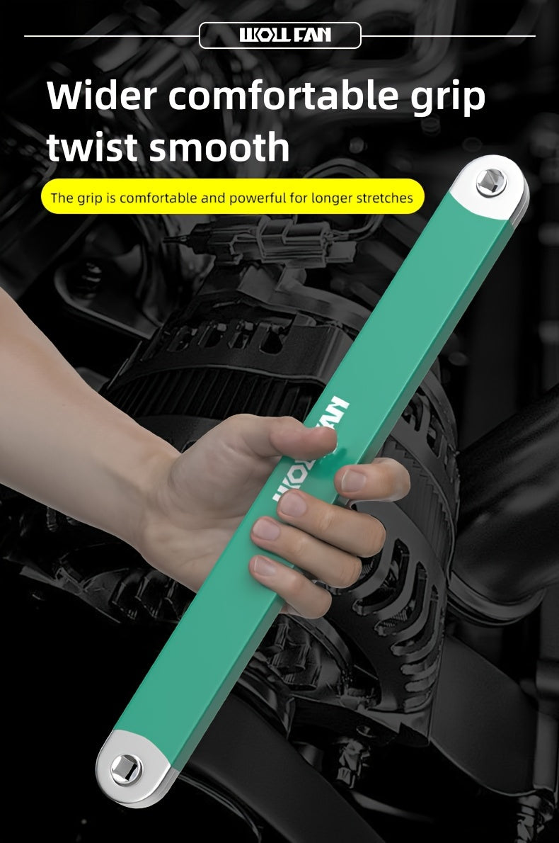 WOLLFAN Multi-Functional Extension Wrench, 39cm/15.35inch, Ratchet Conversion, Narrow Extension, Quick Release Socket, Universal Tool for Car Maintenance, Durable Material