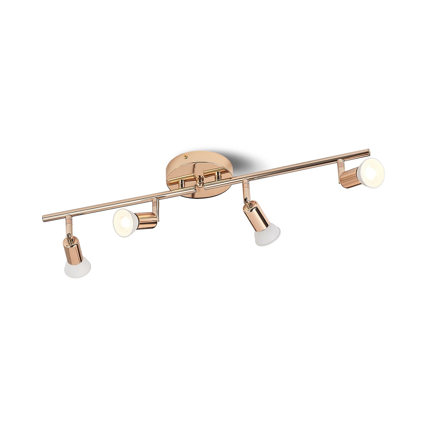 1pc Track Lighting Kit, Adjustable Track Arm 4 Head Foldable Ceiling Spot Light With GU10 Socket, Bulbs Included, Socket For Kitchen Bedroom Showroom Fixture Directional Accent Lamp, Black/ Nickel