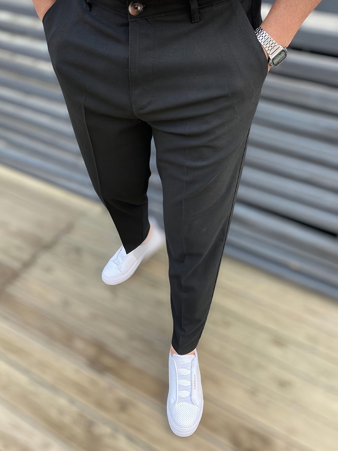 Classic Design Dress Pants, Men's Formal Solid Color Slightly Stretch Elegant Dress Pants For Spring Summer Business Banquet Dinner, Old Money Style