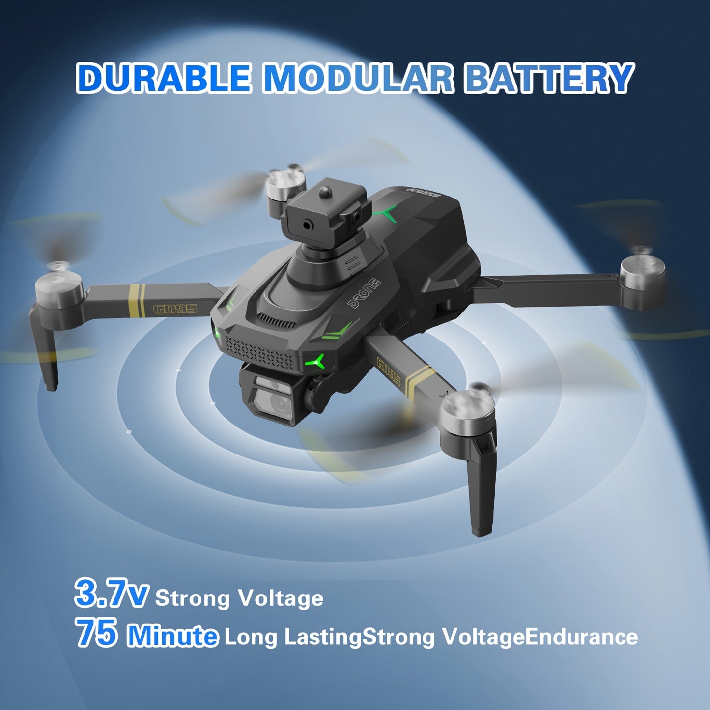 GD95 Quadcopter Drone, Foldable Drone, Drone with 480P Camera, with Gesture Selfie/altitude Hold/one-button Start/with Optical Flow Hovering Function, A Gift for Lovers/family/friends